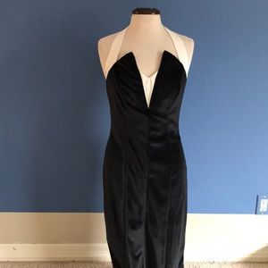 Newport News Elegant Black and White Strapless Dress